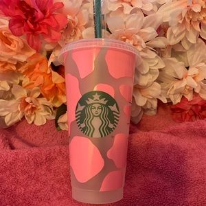 Pink Cow Print Cup